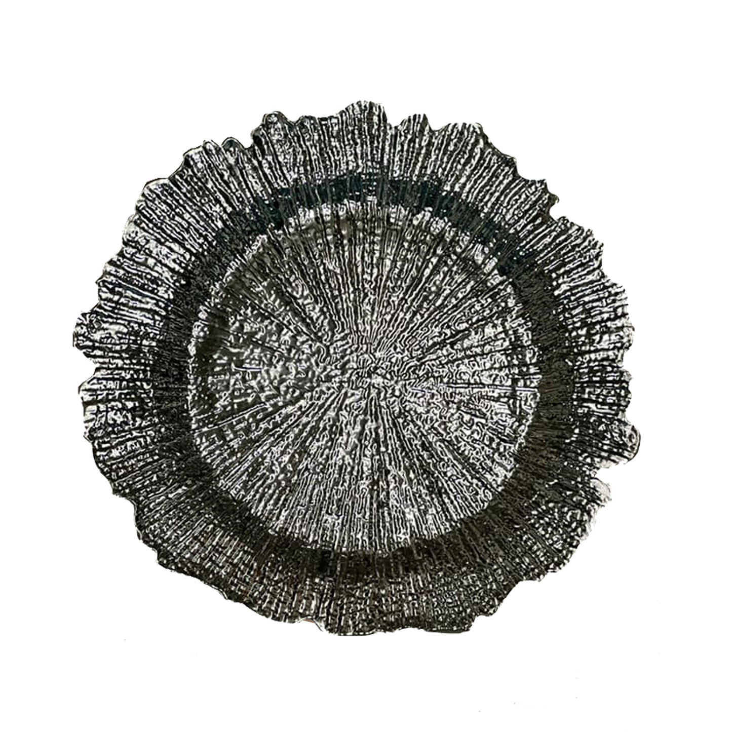 Plato base floral plateado (8 piezas)